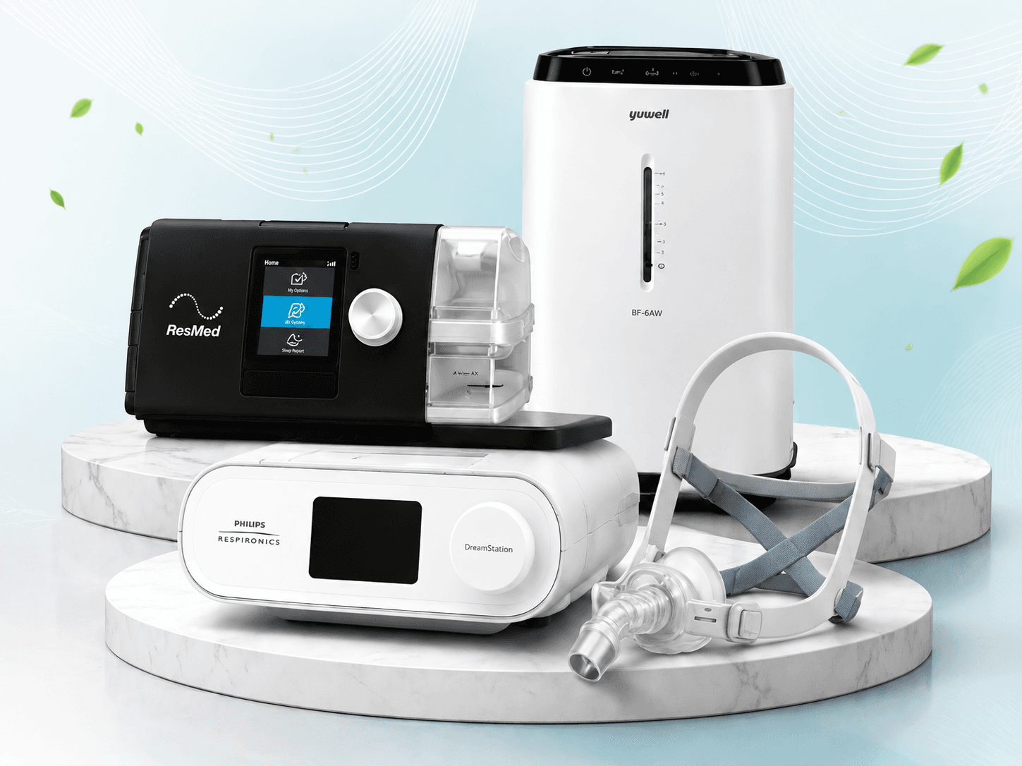 CPAP, BiPAP and Oxygen Concentrator equipment